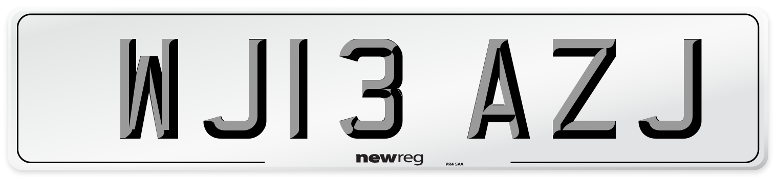 WJ13 AZJ Number Plate from New Reg